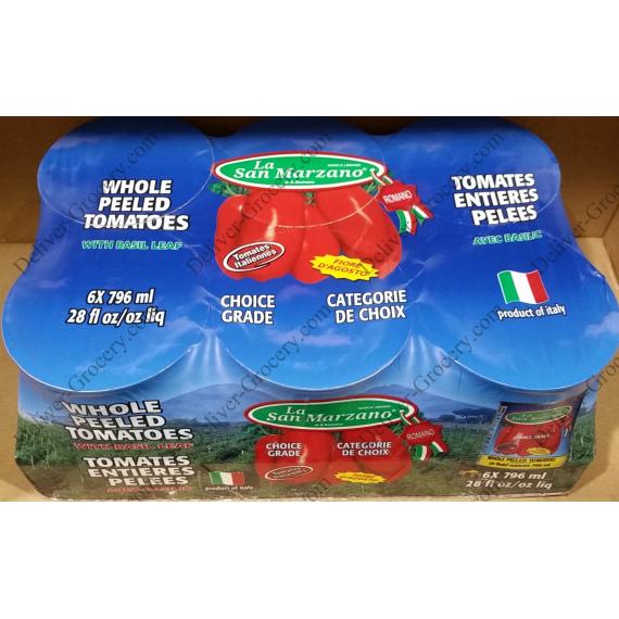 La San Marzano Whole Peeled Tomatoes 6 x 796 ml DeliverGrocery