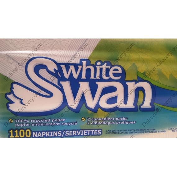 White Swan 1 Ply Table Napkins, 2 packs, 1100 napkins