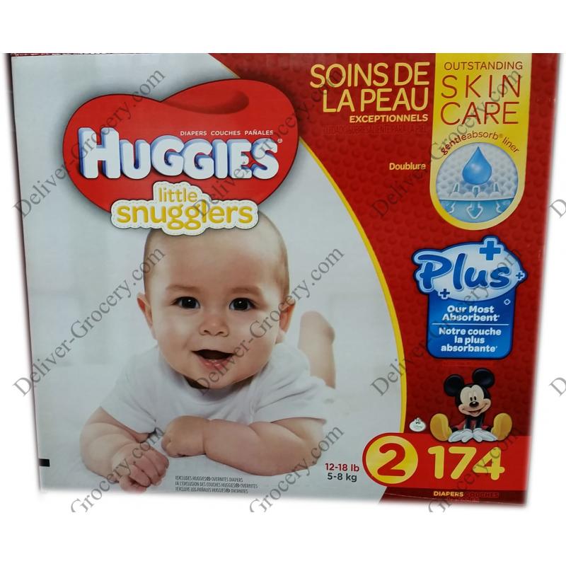 Huggies Little Snugglers Plus - Couches Taille 2, Paquet de 174 -  Deliver-Grocery Online (DG), 9354-2793 Québec Inc.