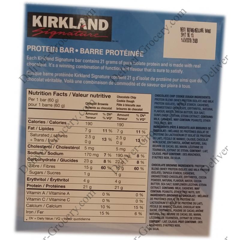 Kirkland Signature Protein Bars, 20 x 60 g, 1.2 Kg DeliverGrocery