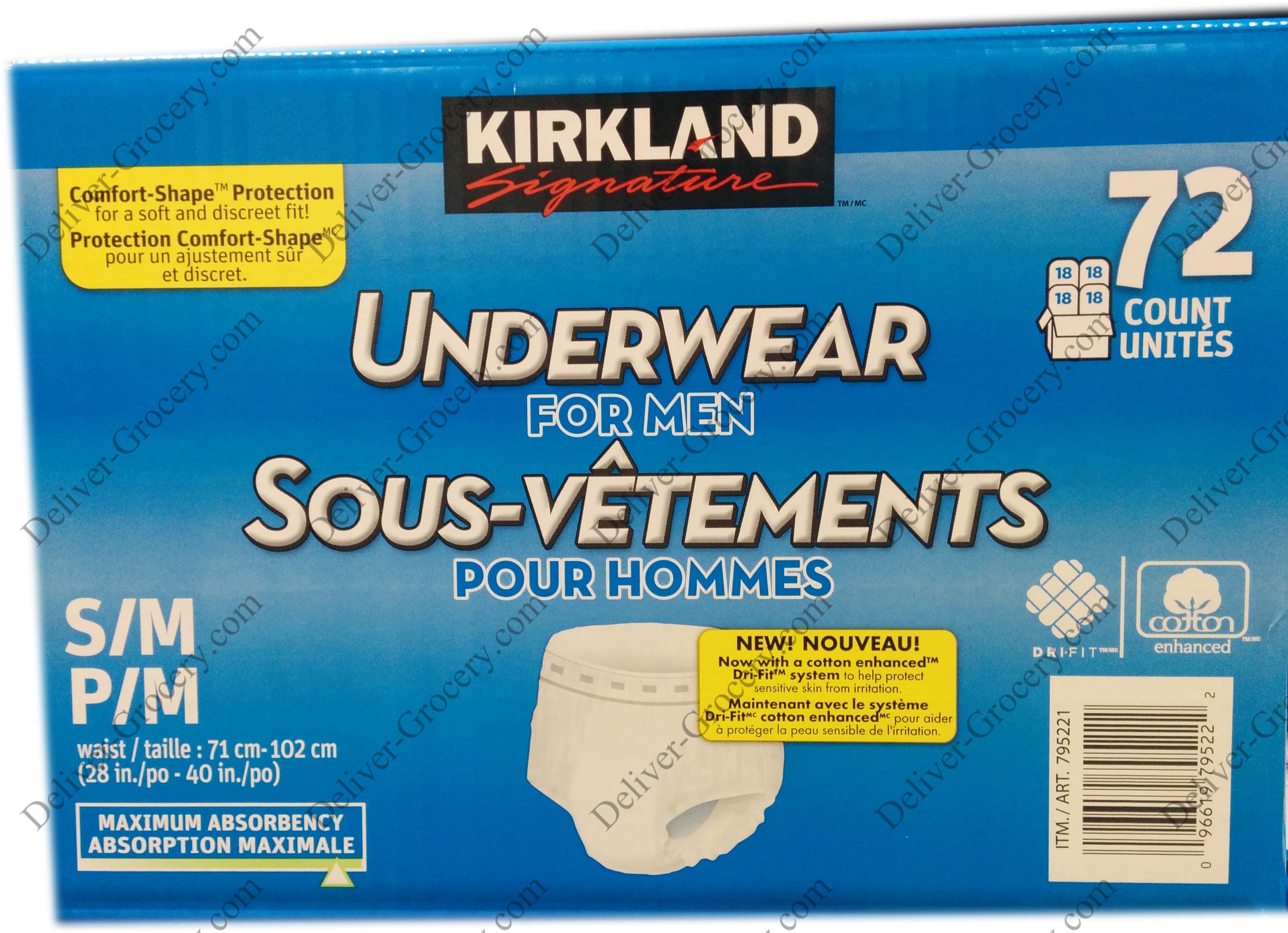 Kirkland Signature Underwear For Men, 72 Counts DeliverGrocery Online