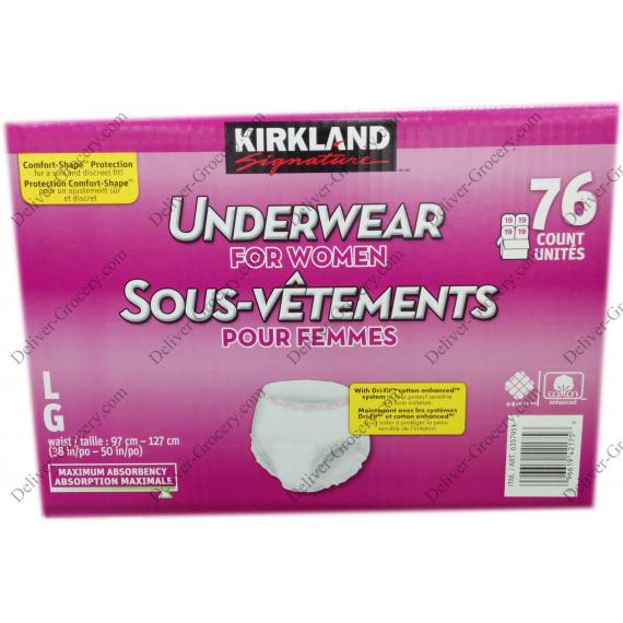 Kirkland Signature Underwear For Women, 76 counts