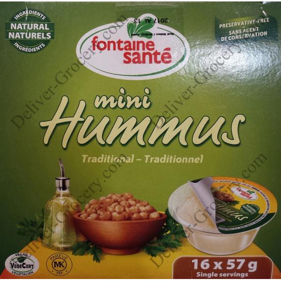 Fontaine Santé Mini Hummus Traditional, 16 x 57 g