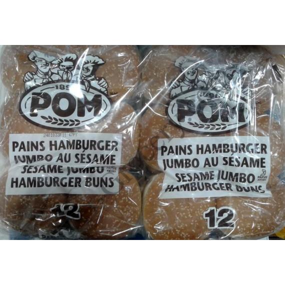 POM Sesame Jumbo Hamburger Buns, 2 x 12