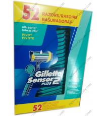 Gillette Sensor 2 Plus Disposable Razors, 52-pack