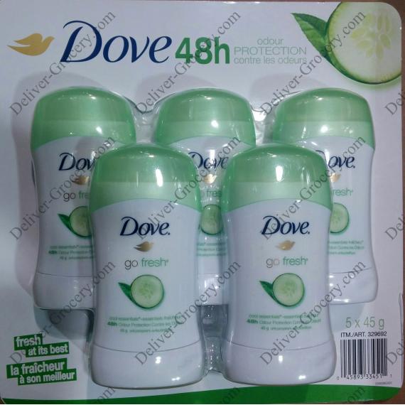 Dove Go Fresh antisudorifique, , 5 x 45 g