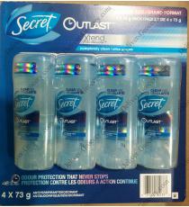 Secret Outlast Xtend Antiperspirant Clear Gel, , 4 x 73 g