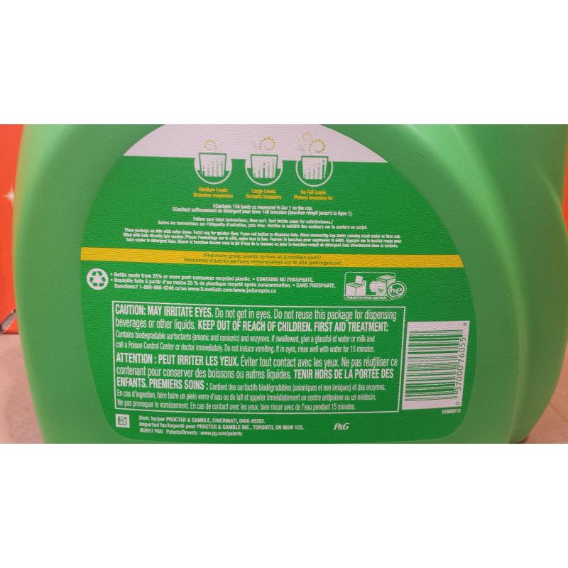 Gain Liquid Laundry Detergent, 5.91 L 146 Wash Loads DeliverGrocery