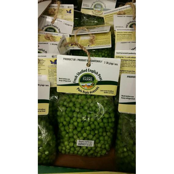fresh shelled peas 568 g / 1.25 lb