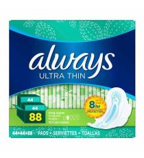 Always Ultra Thin Long Pads, 2-pack of 44