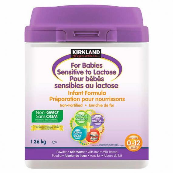 Préparation pour nourrissons Kirkland Signature pour bébés sensibles au lactose, 1,36 kg