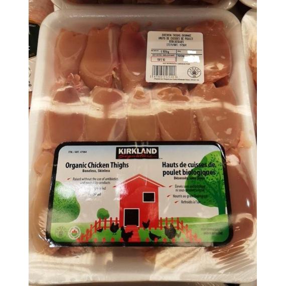 Kirkland Chicken Thigh High, Boneless Skinless, Biological, 1 kg (+/- 50 g)