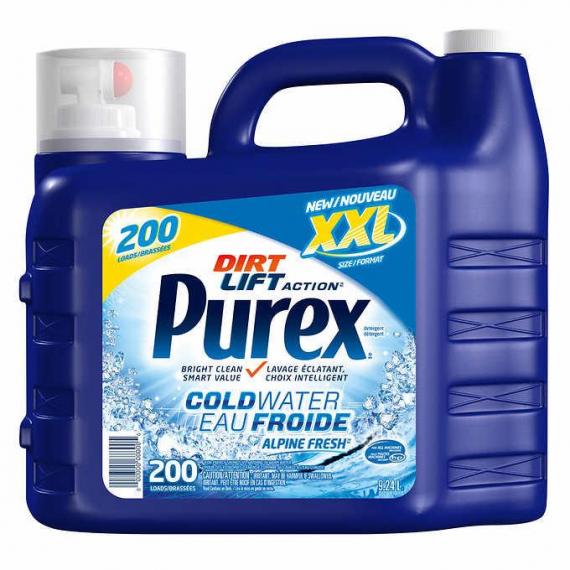 Détergent à lessive Purex pour eau froide, 9,24 L, 200 brassées