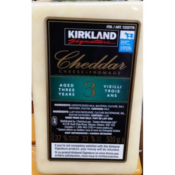 Kirkland Signature 3 Years Aged Cheddar 500g DeliverGrocery Online