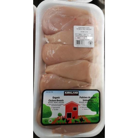 Kirkland Organic Chicken Breasts, Boneless, Skinless, extra lean, 1.8 kg (+/- 50 g)