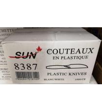 SUN 8387, couteaux en plastique, blanc, 1000 unités