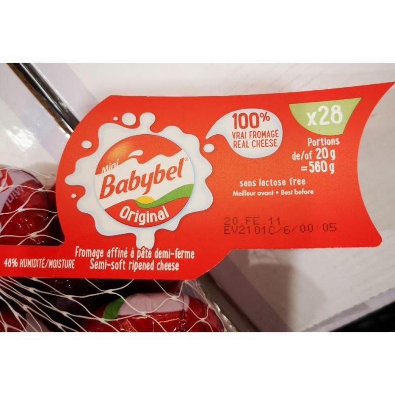 Babybel Mini Babybel Cheese, Original, Lactose free, 28 x 20 g