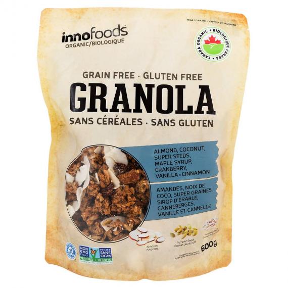 Innofoods Biologique GRANOLA sans cereales sans gluten, 600 g Deliver