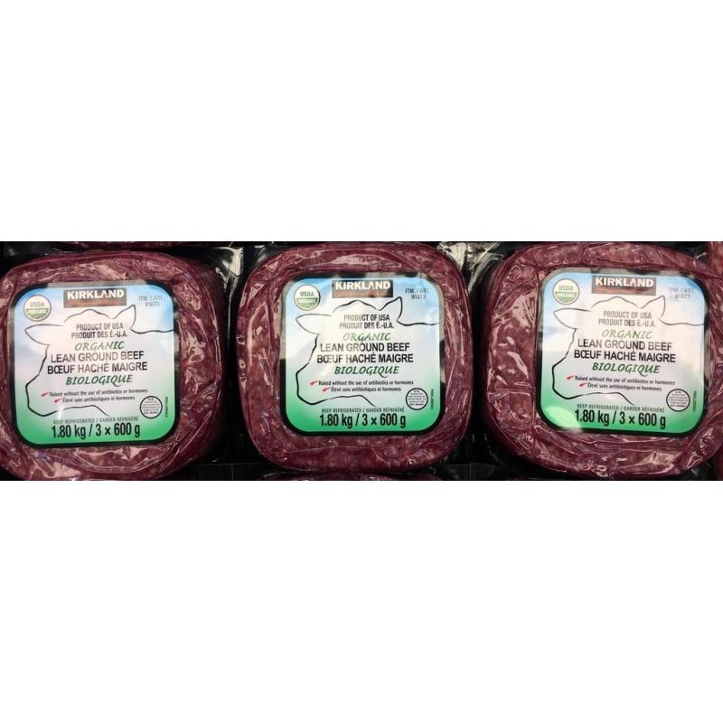 Kirkland Signature Organic Lean Ground Beef 1.8 Kg DeliverGrocery