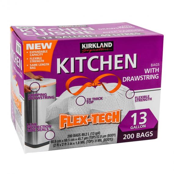 Kirklnad Kitchen Bags, Flex-Tech, 200 bags