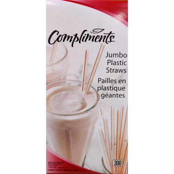 Compliments Pailles en Plastique Jumbo - Pack de 300