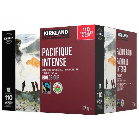 Kirkland Signature Organic Pacific Bold Fair Trade KCup Pods, 110Pack