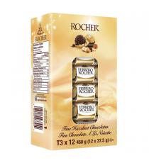FERRERO ROCHER T3 Fine Hazelnut Chocolates, 12 x 37.5 g, 450 g