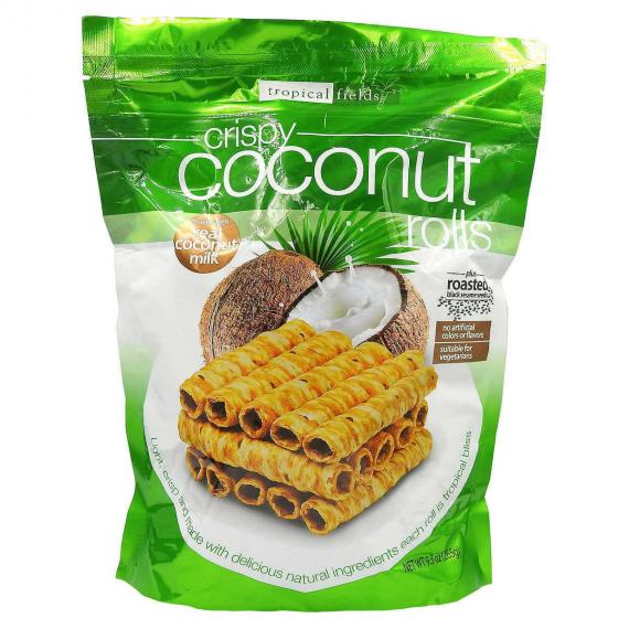 Tropical Fields - Sac de rouleaux croustillants à la noix de coco de 265 g