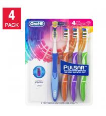 Oral-B Pulsar 3D White Toothbrushes with Bacteria Guard Bristles, 4-pack