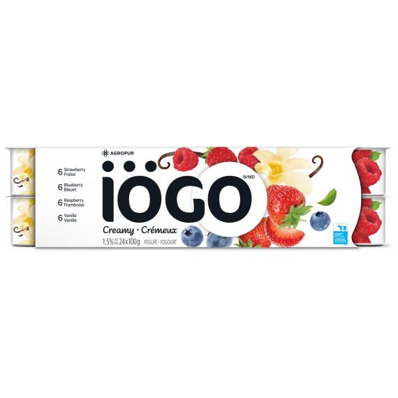 IOGO Yogourt Cremeux 1.5%, 24 x 100 g