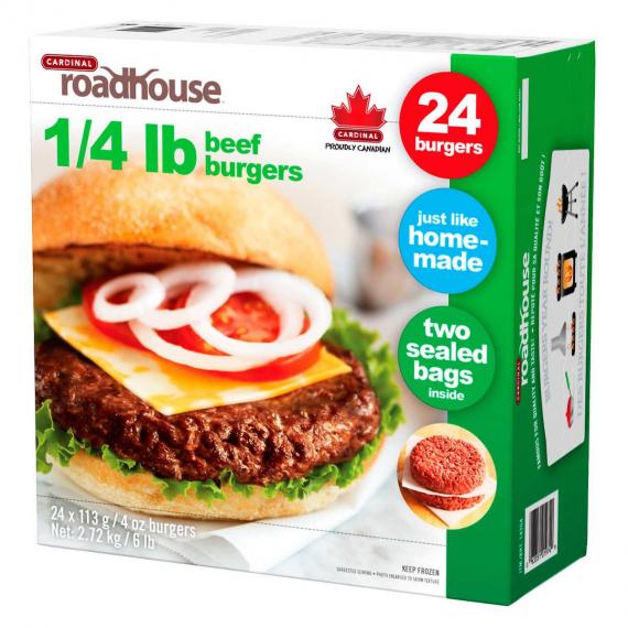 Cardinal Roadhouse Frozen Beef Burgers 24 x 113 g DeliverGrocery