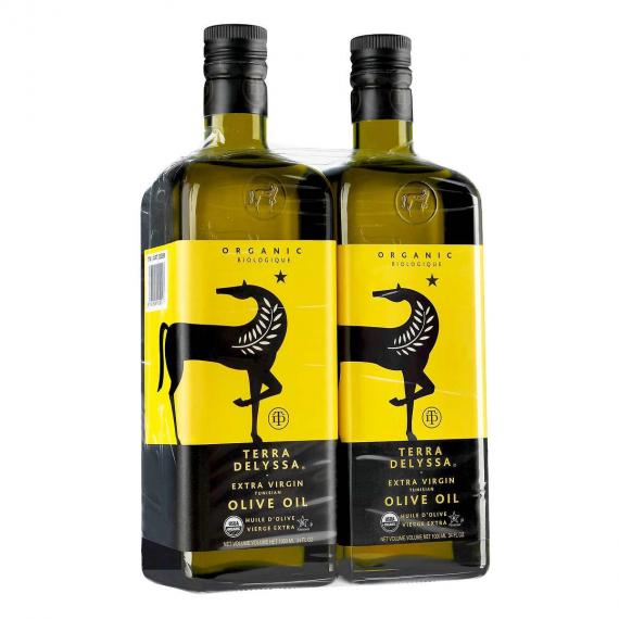 Terra Delyssa Extra Virgin Organic Olive Oil, 2 x 1 L