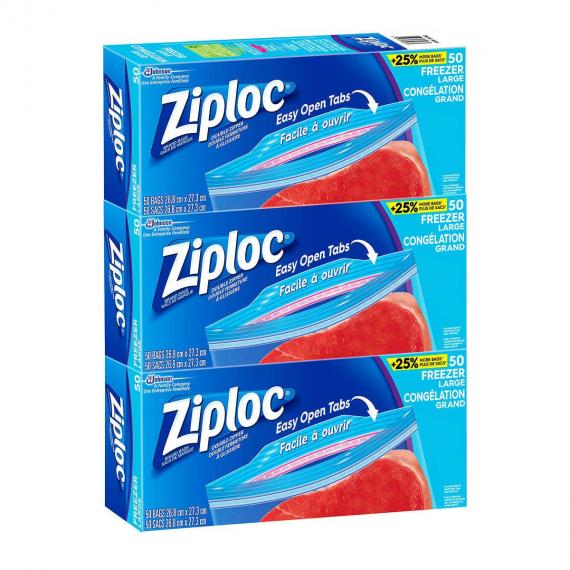 Ziploc 3 x 50 Large Freezer Bags