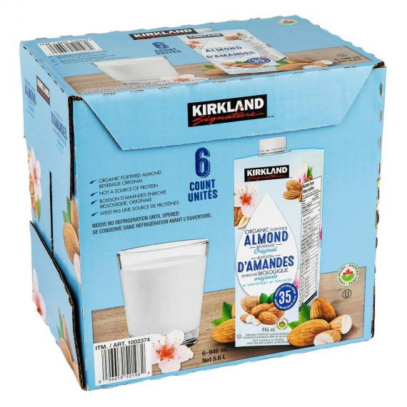 KIRKLAND SIGNATURE Amandes Originales Bio, 6 x 946 ml