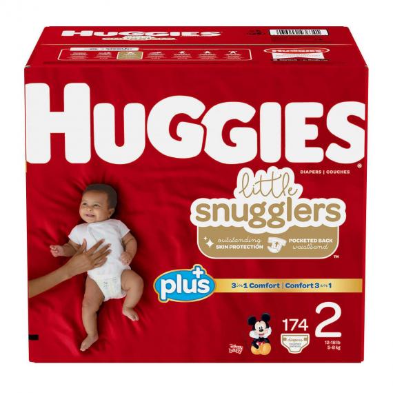 Huggies Little Snugglers Plus - Couches Taille 2, Paquet de 174