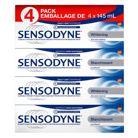 Sensodyne - Pâte dentifrice blanchissante 4 x 145 ml