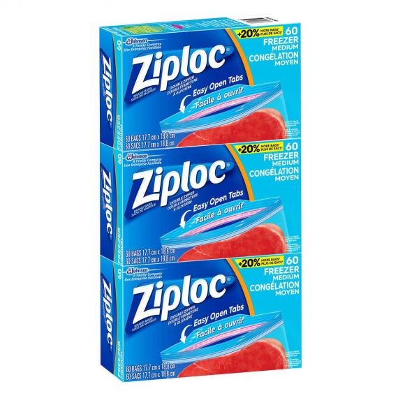 Ziploc 3x60 Medium Freezer Bags