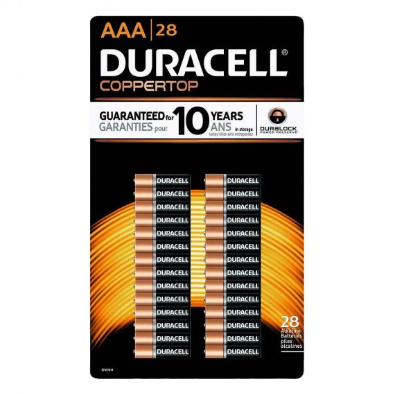 Duracell AAA Alkaline Battery, 28 batteries