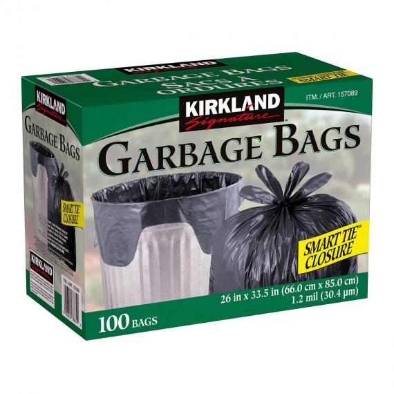 Kirkland Signature - Sacs à ordures à fermeture à nœuds, Paquet de 100