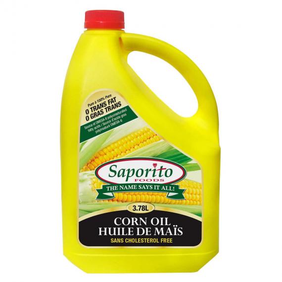 Saporito Foods Corn Oil, Cholesterol Free, 3.78 L