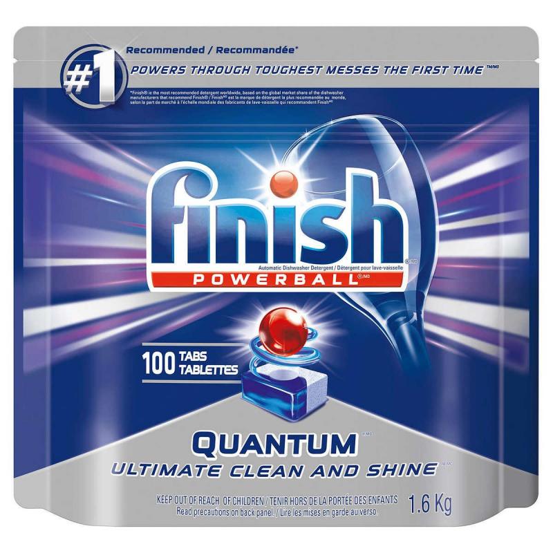 Finish Contenant de 100 tablettes Quantum de détergent pour lave