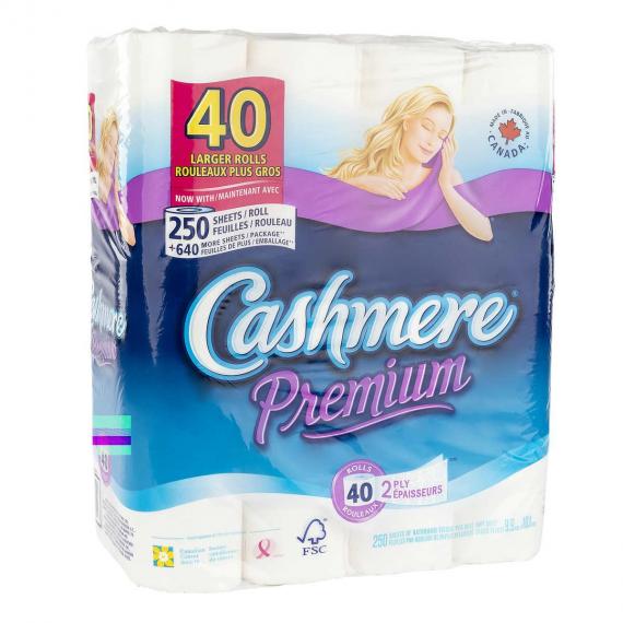 Papier hygiénique Cashmere Premium à 2 épaisseurs, 40 pièces