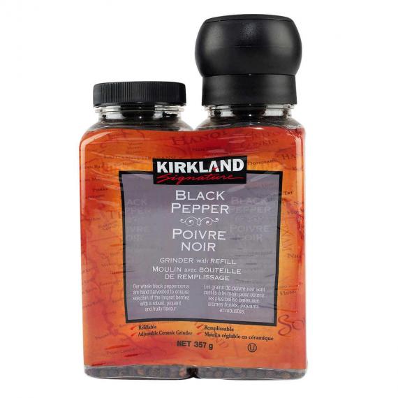 Kirkland Signature Poivre noir avec moulin et recharge , 357 g