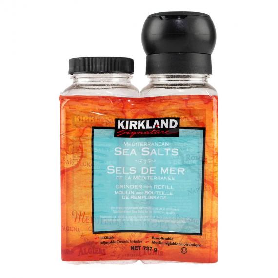 Kirkland Signature Mediterranean Sea Salt with Grinder and Refill, 738 g