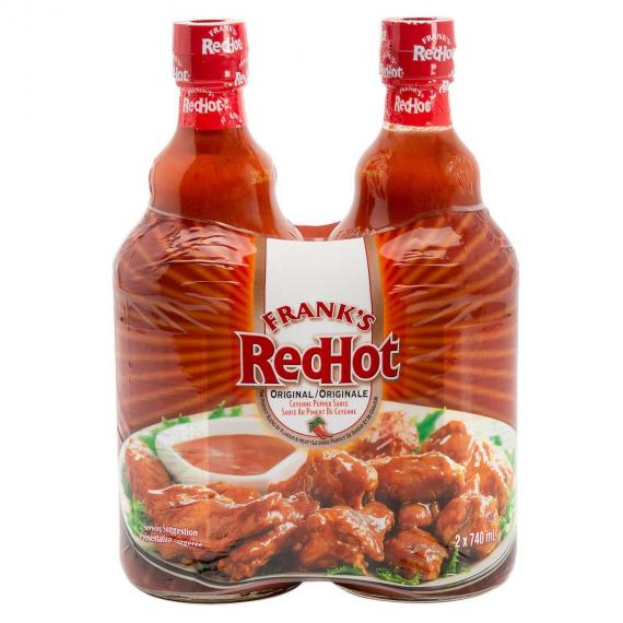 Frank’s Red Hot Cayenne Pepper Sauce, Original, 740 mL, 2-pack