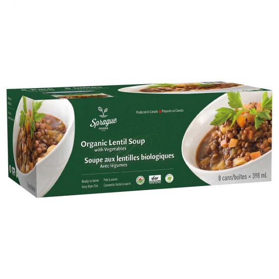 Sprague Organic Lentil Soup with Vegetables 8 x 398 g