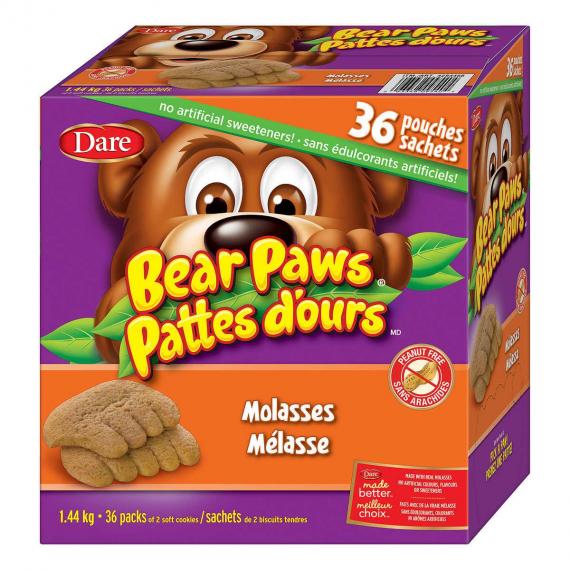 Dare - Boite de 36 biscuits moelleux à la mélasse Pattes d’ours 36 × 40 g