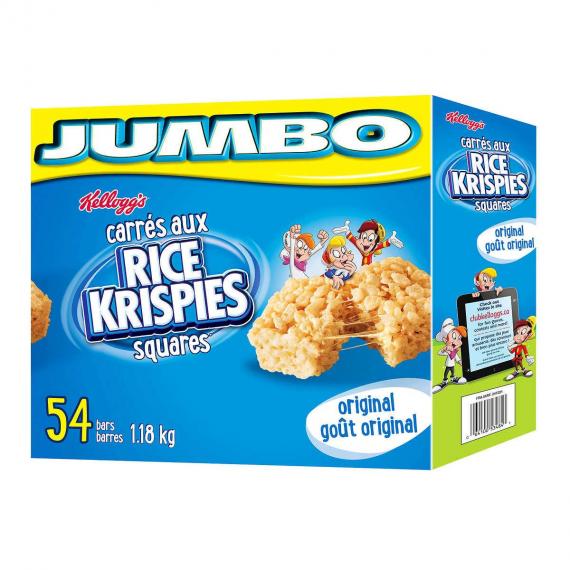 Kellogg Jumbo Rice Krispies Carrés, 54 x 22 g