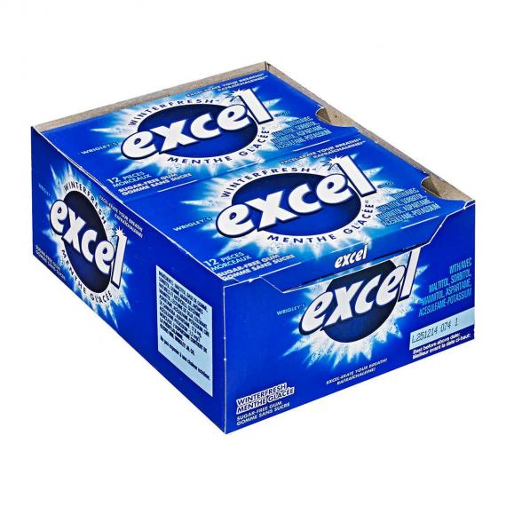 Excel Winter Fresh Sugar Free Gum, 12 pieces