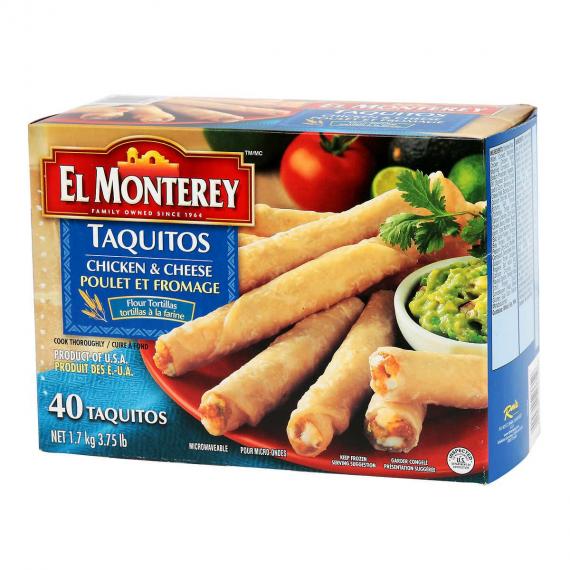 El Monterey - Taquitos surgelés au poulet et au fromage Paquet de 40